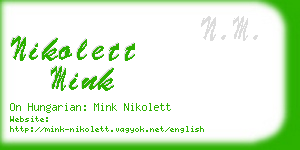 nikolett mink business card